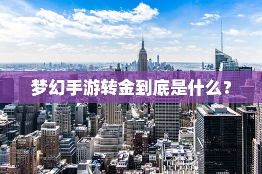 梦幻手游转金到底是什么？