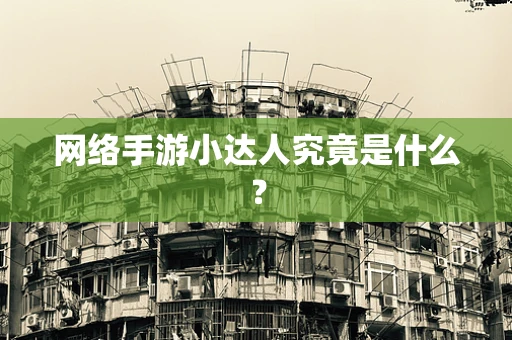 网络手游小达人究竟是什么？
