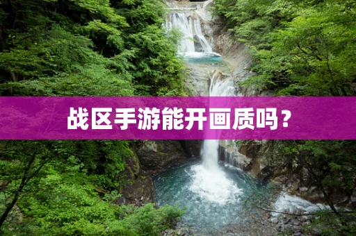 战区手游能开画质吗？