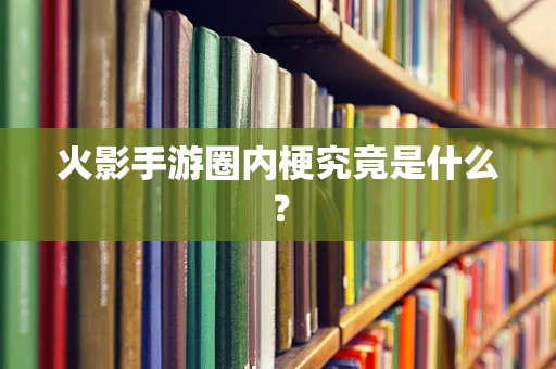 火影手游圈内梗究竟是什么？