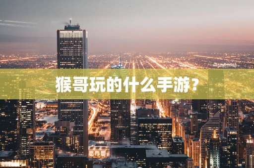 猴哥玩的什么手游？