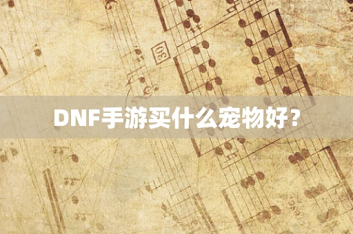 DNF手游买什么宠物好？