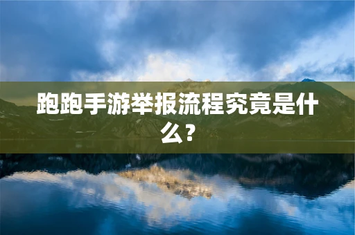 跑跑手游举报流程究竟是什么？