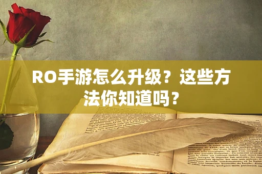 RO手游怎么升级？这些方法你知道吗？