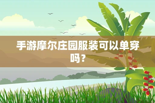 手游摩尔庄园服装可以单穿吗？