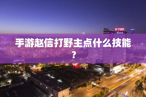 手游赵信打野主点什么技能？