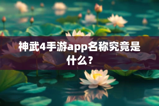 神武4手游app名称究竟是什么？