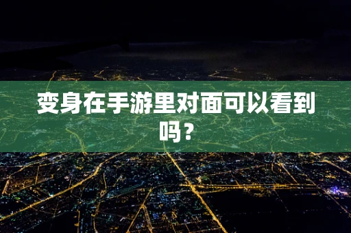 变身在手游里对面可以看到吗？